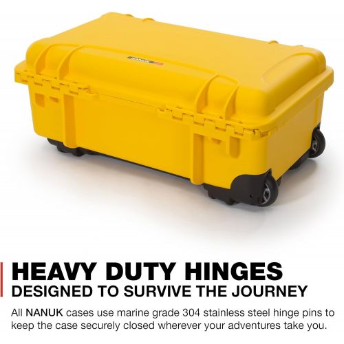  Nanuk 935 Waterproof Carry-On Hard Case with Wheels and Foam Insert - Yellow