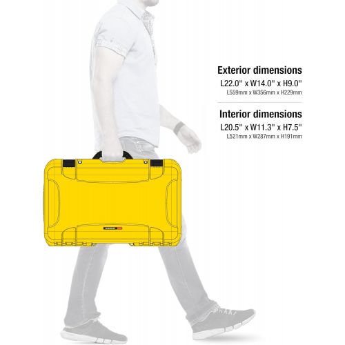  Nanuk 935 Waterproof Carry-On Hard Case with Wheels and Foam Insert - Yellow