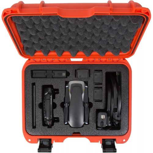  Nanuk Drone Waterproof Hard Case with Custom Foam Insert for DJI Mavic Air Fly More Combo - Orange