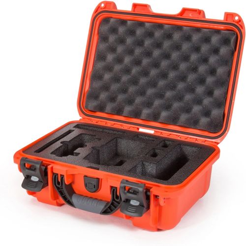  Nanuk Drone Waterproof Hard Case with Custom Foam Insert for DJI Mavic Air Fly More Combo - Orange