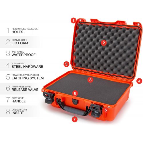  Nanuk 925 Waterproof Hard Case with Foam Insert - Orange