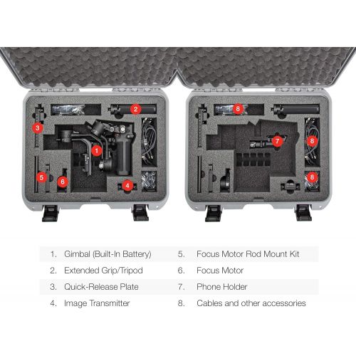  Nanuk Waterproof Hard Case with Foam Insert for DJI Ronin RSC 2 and Pro Combo Version - Silver