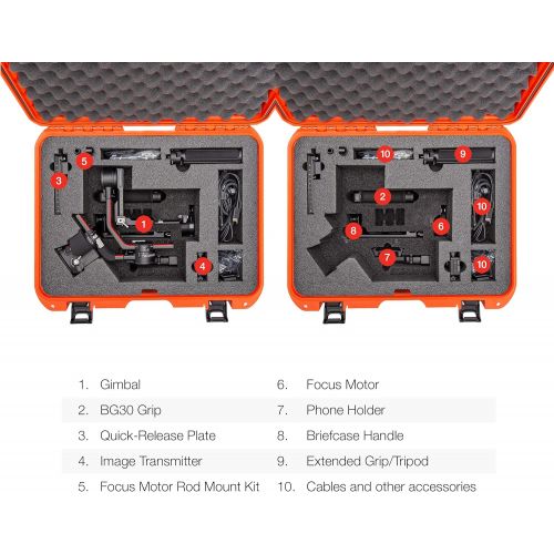  Nanuk Waterproof Hard Case with Foam Insert for DJI Ronin RS 2 and Pro Combo Version - Orange (930-RONS23)