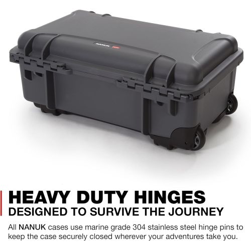  Nanuk 935 Waterproof Carry-on Hard Case with Lid Organizer and Foam Insert for Canon, Nikon - 2 DSLR Body and Lens/Lenses - Graphite