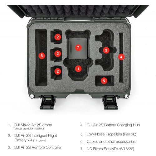  Nanuk 915-MAVIA2S6 Waterproof Hard Case with Foam Insert for DJI Air 2S Fly More Combo - Olive