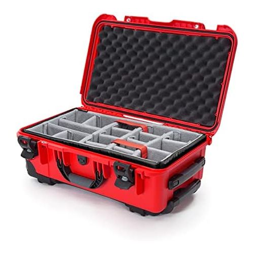  Nanuk 935 Waterproof Carry-On Hard Case with Wheels and Padded Divider - Red