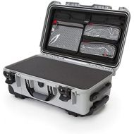 Nanuk 935 Waterproof Carry-On Hard Case with Lid Organizer and Foam Insert w/ Wheels - Silver