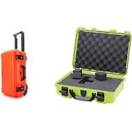 Nanuk 935 Waterproof Carry-On Hard Case with Wheels and Foam Insert - Orange & 910 Waterproof Hard Case with Foam Insert - Lime