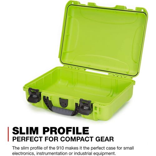  Nanuk 935 Waterproof Carry-On Hard Case with Wheels and Foam Insert - Orange & 910 Waterproof Hard Case with Foam Insert - Lime