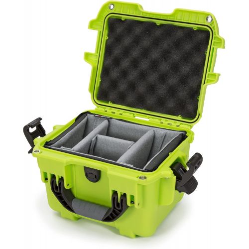  Nanuk 908 Waterproof Hard Case with Padded Divider - Lime