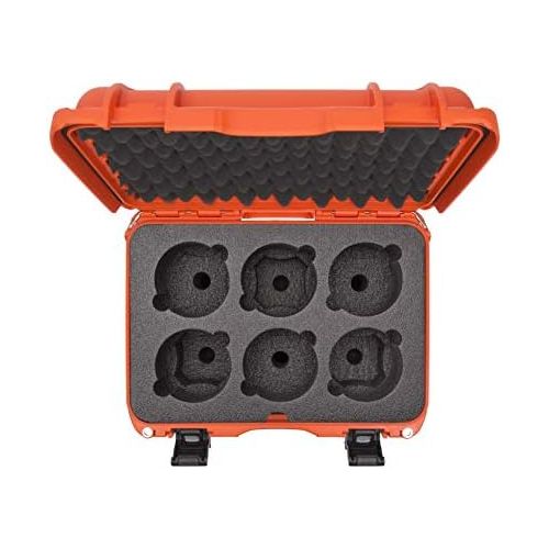  Nanuk 918 Waterproof Hard Case with Custom Foam Insert for 6 Lenses - Orange