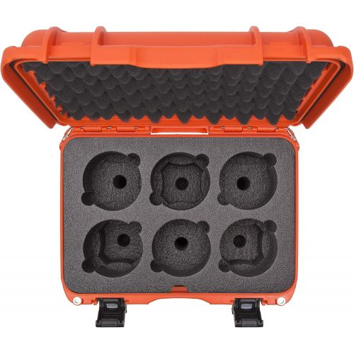  Nanuk 918 Waterproof Hard Case with Custom Foam Insert for 6 Lenses - Orange