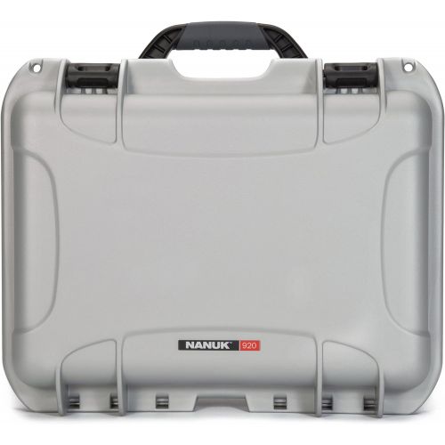  Nanuk 920 Waterproof Hard Case with Lid Organizer and Padded Divider - Silver