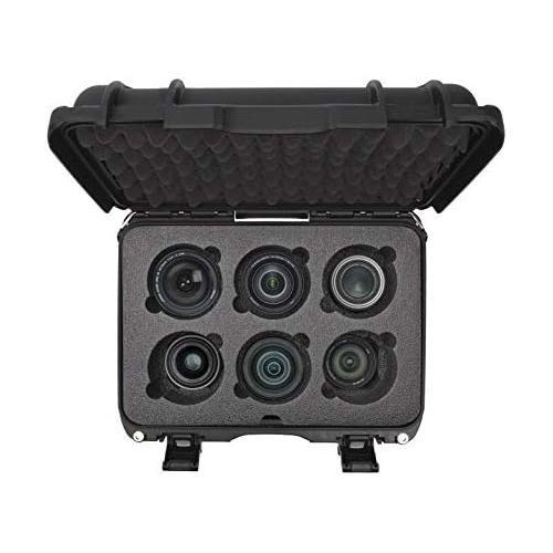  Nanuk 918 Waterproof Hard Case with Custom Foam Insert for 6 Lenses - Black