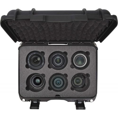  Nanuk 918 Waterproof Hard Case with Custom Foam Insert for 6 Lenses - Black