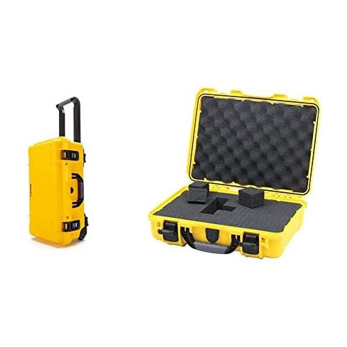  Nanuk 935 Waterproof Carry-On Hard Case with Wheels and Foam Insert - Yellow & 910 Waterproof Hard Case with Foam Insert - Yellow