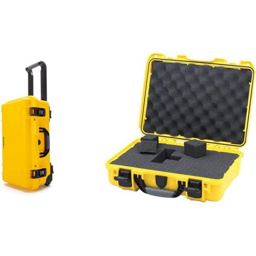  Nanuk 935 Waterproof Carry-On Hard Case with Wheels and Foam Insert - Yellow & 910 Waterproof Hard Case with Foam Insert - Yellow