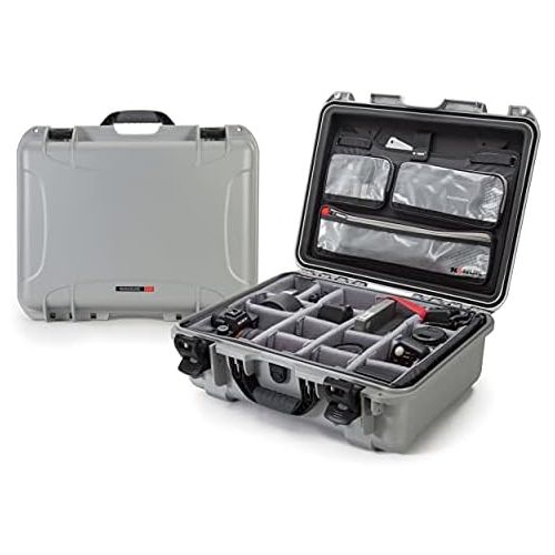  Nanuk 930 Waterproof Hard Case with Lid Organizer and Padded Divider - Silver
