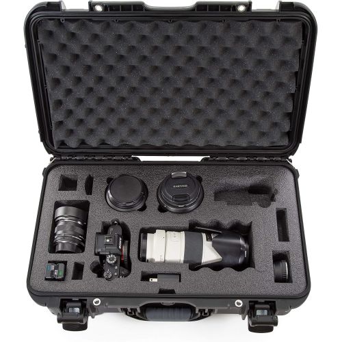  Nanuk 935 Waterproof Carry-On Hard Case with Custom Foam Insert for Sony A7R Size Camera w/Wheels - Black (935-ESON1)