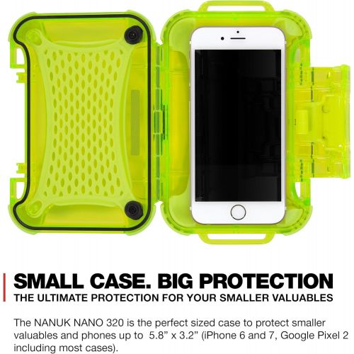  Nanuk 320-0002 Nano Series Waterproof Medium Hard Case for Phones, Cameras and Electronics (Lime)