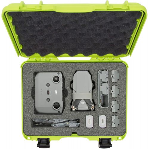  Nanuk 910 Waterproof Carry-on Hard Case with Foam Insert for DJI Mavic Mini 2 Fly More - Lime