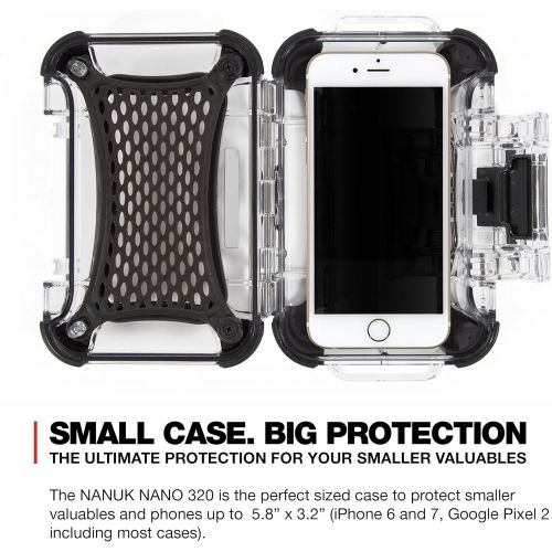  Nanuk 320-0011 Nano Series Waterproof Medium Hard Case for Phones, Cameras and Electronics (Clear)