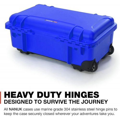  Nanuk 935 Waterproof Carry-On Hard Case with Custom Foam Insert for Sony A7R Size Camera w/Wheels - Blue (935-ESON8)