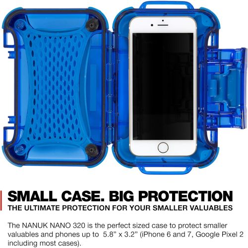 Nanuk 320-0008 Nano Series Waterproof Medium Hard Case for Phones, Cameras and Electronics (Blue)