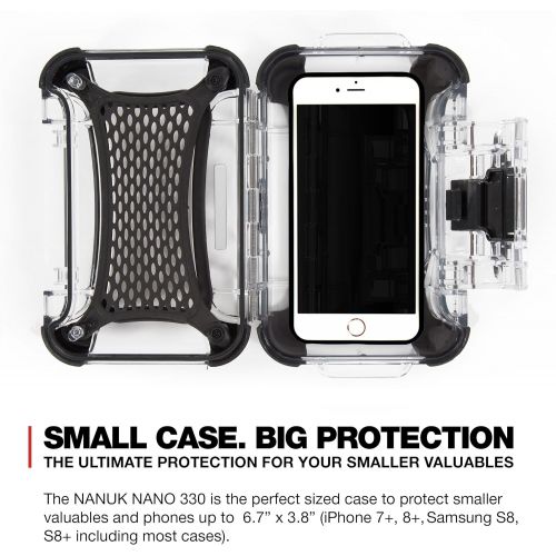  Nanuk 330-0011 Nano Series Waterproof Large Hard Case for Phones, Cameras and Electronics (Clear)