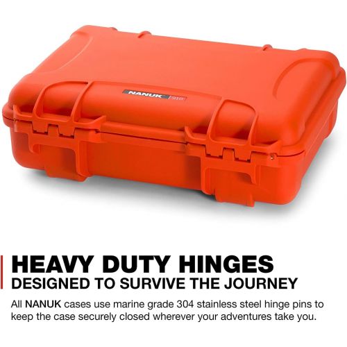  Nanuk 910 Waterproof Hard Case with Foam Insert - Orange