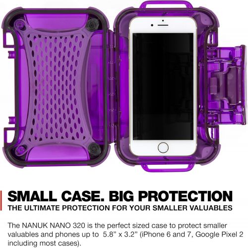  Nanuk 320-0013 Nano Series Waterproof Medium Hard Case for Phones, Cameras and Electronics (Purple)