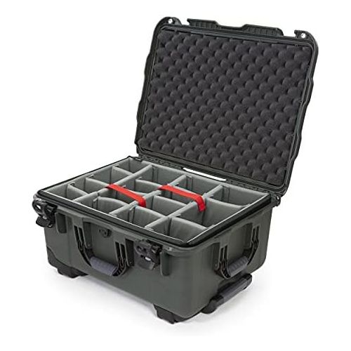  Nanuk Waterproof Hard Case with Wheels and Padded Divider, Olive (950-2006)