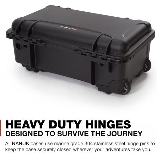  Nanuk 935 Waterproof Carry-On Hard Case with Lid Organizer and Padded Divider w/ Wheels - Black