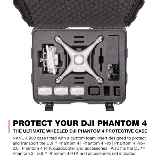  Nanuk 950-DJI6 Waterproof Hard Case with Wheels and Foam Insert for DJI_Phantom 3 - Olive