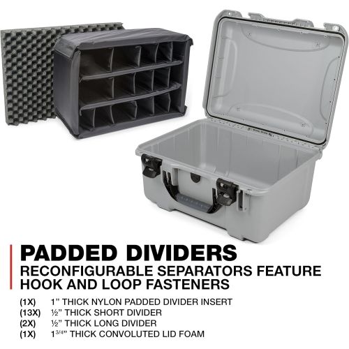  Nanuk 933 Waterproof Hard Case with Padded Dividers - Silver