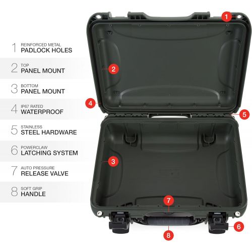  Nanuk 923 Waterproof Hard Case with Padded Dividers - Orange