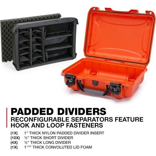  Nanuk 923 Waterproof Hard Case with Padded Dividers - Orange