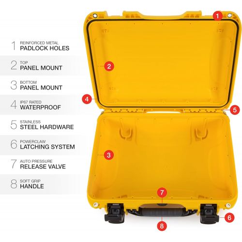  Nanuk 923 Waterproof Hard Case with Padded Dividers - Yellow