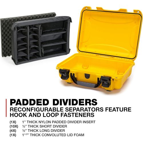  Nanuk 923 Waterproof Hard Case with Padded Dividers - Yellow