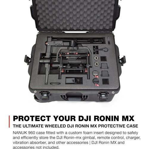  Nanuk Ronin M Waterproof Hard Case with Wheels and Custom Foam Insert for DJI Ronin M Gimbal Stabilizer Systems - 950-RON3 Orange