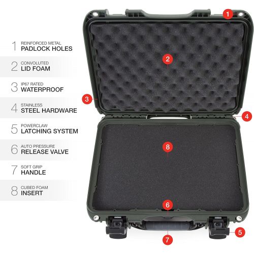  Nanuk 923 Waterproof Hard Case with Foam Insert - Olive