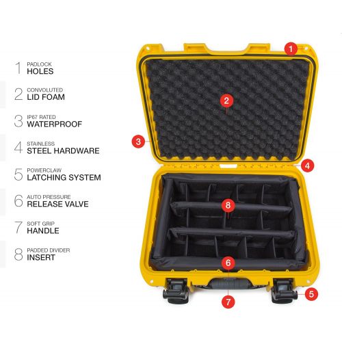  Nanuk 920 Waterproof Hard Case with Padded Dividers - Yellow