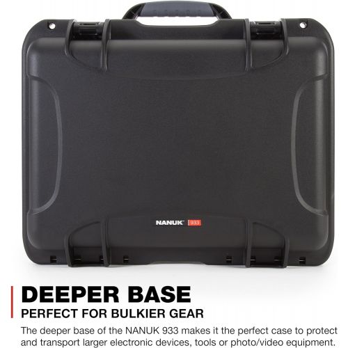  Nanuk 933 Waterproof Hard Case with Padded Dividers - Black