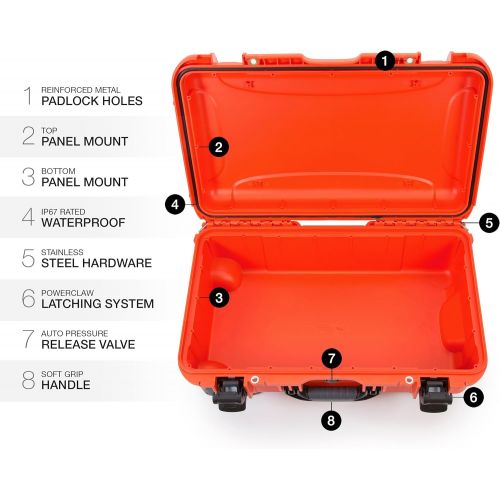  Nanuk 935 Waterproof Hard Case with Wheels Empty - Orange