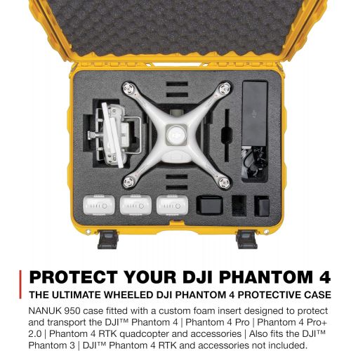  Nanuk 950-DJI3 Waterproof Hard Case with Wheels and Foam Insert for DJI_Phantom 3 - Orange