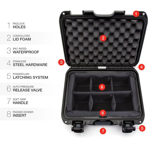  Nanuk 915 Waterproof Hard Case with Padded Dividers - Graphite