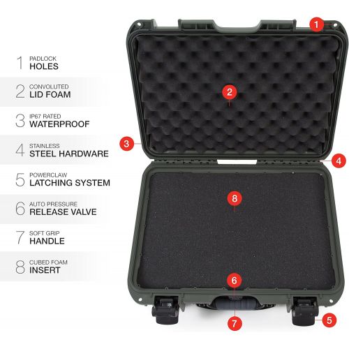  Nanuk 925 Waterproof Hard Case with Foam Insert - Olive