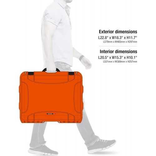  Nanuk 950 Waterproof Hard Case with Wheels and Padded Divider - Orange