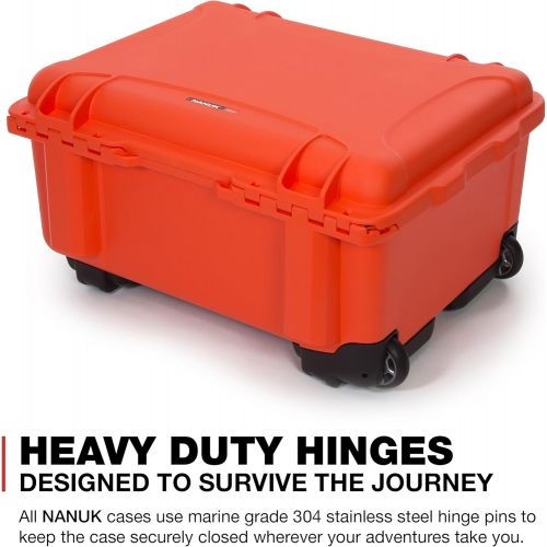  Nanuk 950 Waterproof Hard Case with Wheels and Padded Divider - Orange