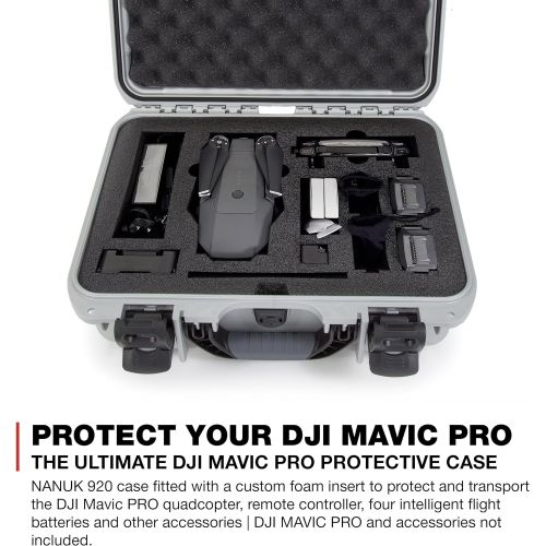  Nanuk DJI Drone Waterproof Hard Case with Custom Foam Insert for DJI Mavic PRO - Silver